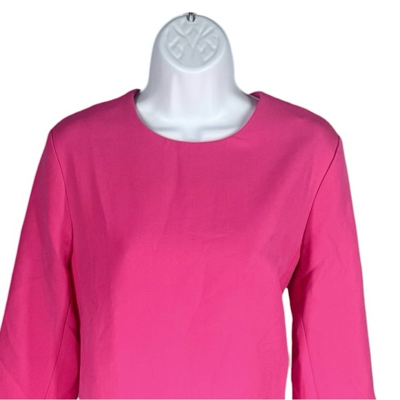 Tuckernuck Hot Pink Feather Trim Mod Mini Dress Party Cocktail M NWT - Picture 3 of 10